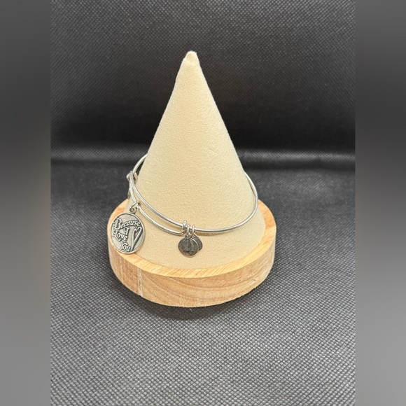 Alex and Ani Silver Charm Bracelet ‘Because I Love You’ - Picture 3 of 8